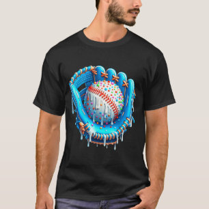 Baseball Drip Ice Cream Glove With Sprinkles Ball T-Shirt