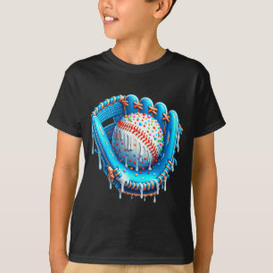 Baseball Drip Ice Cream Glove With Sprinkles Ball  T-Shirt