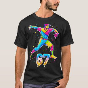 Baseball Drip Ice Cream Number 67 Player Or 67th B T-Shirt