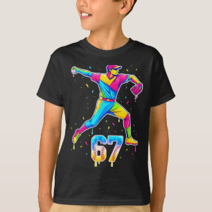 Baseball Drip Ice Cream Number 67 Player Or 67th B T-Shirt