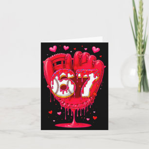Baseball Drip Ice Cream Valentine Youth Boys Girls Card