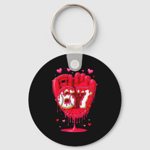 Baseball Drip Ice Cream Valentine Youth Boys Girls Keychain