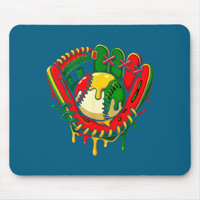 Baseball drip juneteenth black pride african mouse pad (Front)