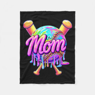 Baseball drip mom cute tie dye baseball women fleece blanket