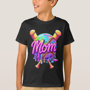 Baseball drip mom cute tie dye baseball women T-Shirt