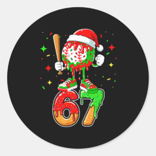 Baseball Drip Number 67 Meme Ice Cream Dripng Chri Classic Round Sticker