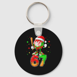 Baseball Drip Number 67 Meme Ice Cream Dripng Chri Keychain