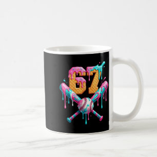 Baseball Drip Number 67 Player  Coffee Mug