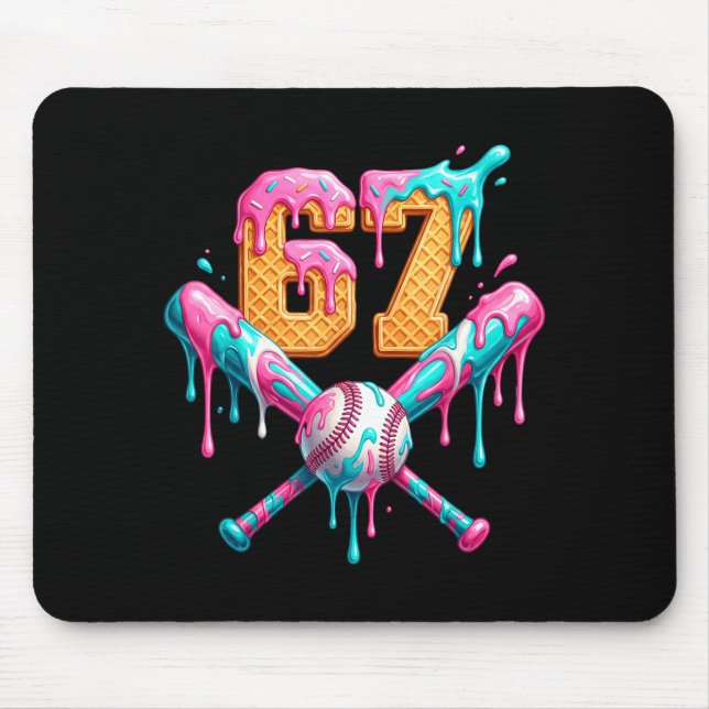 Baseball Drip Number 67 Player  Mouse Pad (Front)