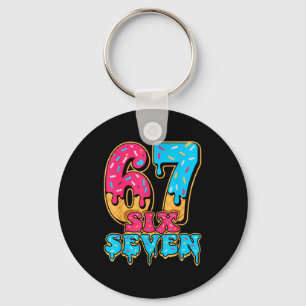 Baseball Drip Number 67 Player Or 67th Birthday  Keychain