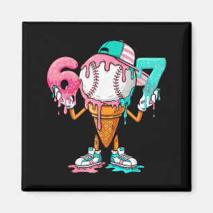 Baseball Drip Number 67 Player Or 67th Birthday Magnet