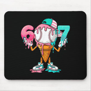 Baseball Drip Number 67 Player Or 67th Birthday Mouse Pad