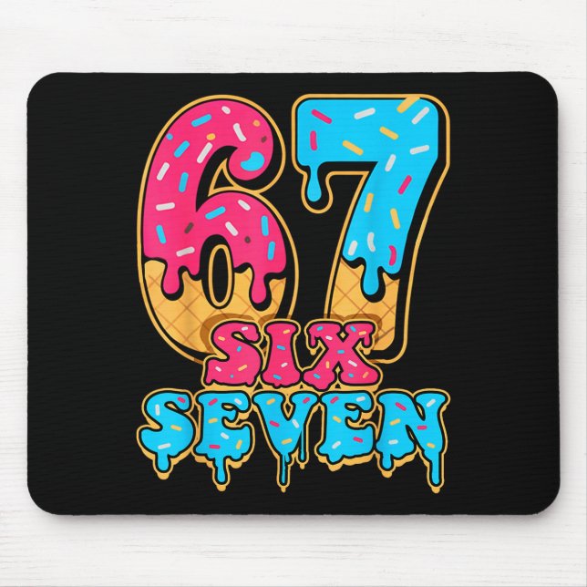 Baseball Drip Number 67 Player Or 67th Birthday  Mouse Pad (Front)