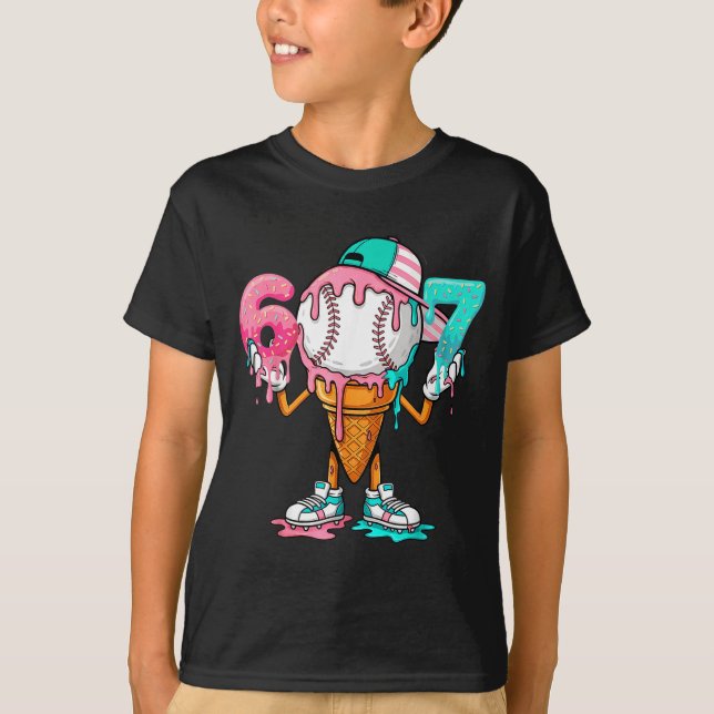 Baseball Drip Number 67 Player Or 67th Birthday  T-Shirt (Front)