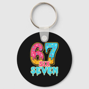 Baseball Drip Number 67 Player Trendy 6 7 Meme Fun Keychain