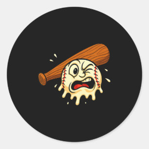 Baseball Drip Team For Boys Ice Cream Cool  Classic Round Sticker