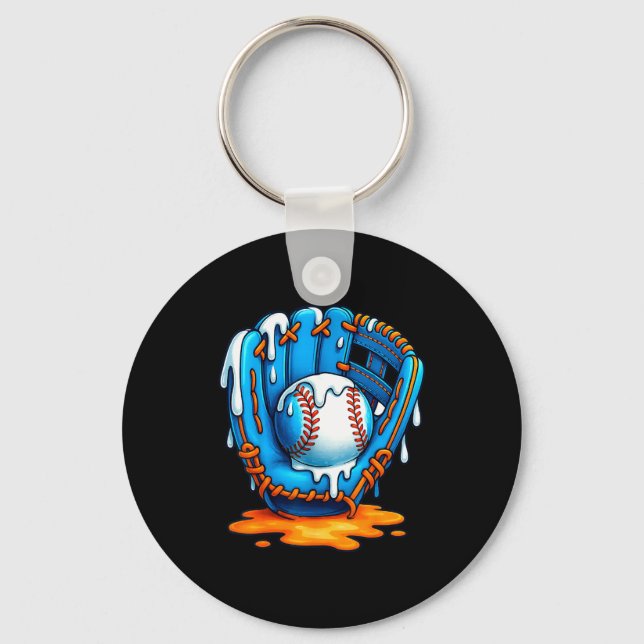 Baseball Drip Team For Boys Ice Cream Cool  Keychain (Front)