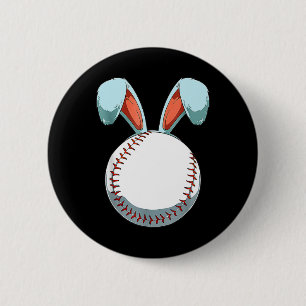 Baseball Easter Bunny Ears Easter Eggs Hunting Bas 2 Inch Round Button