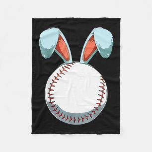 Baseball Easter Bunny Ears Easter Eggs Hunting Bas Fleece Blanket
