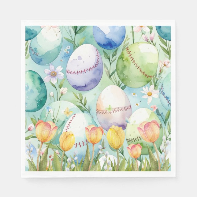 Baseball Easter  themed  Napkin (Front)