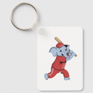 Baseball Elephant Cartoon Keychain