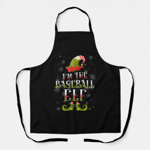 Baseball Elf Christmas Apron