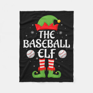 Baseball Elf Xmas Family Matching Elf Squad Christ Fleece Blanket