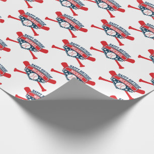 Baseball Emblem  Personalize Your Occasion Wrapping Paper