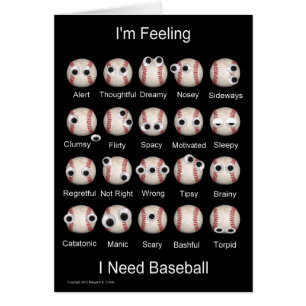 Baseball Emotions Blank Card