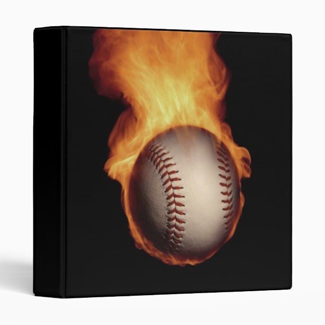 Baseball En Feu Classeur (Devant/Côté)