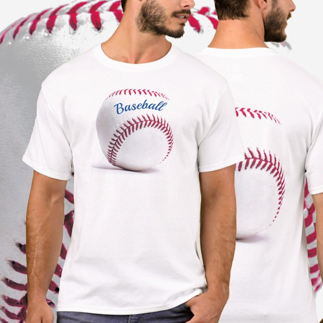 Baseball en T-shirt bleu et blanc rouge (Créateur téléchargé)