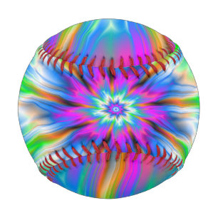 Baseball  Exploding Palette of Blue and Pink