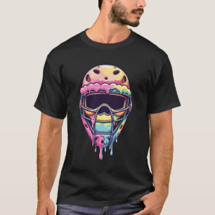 Baseball Fan Boys Catcher Mask Ice Cream Dripping T-Shirt