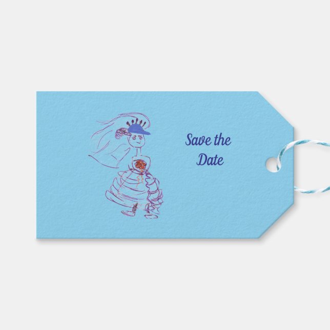 Baseball Fan Bride Gift Tags (Front (Horizontal))