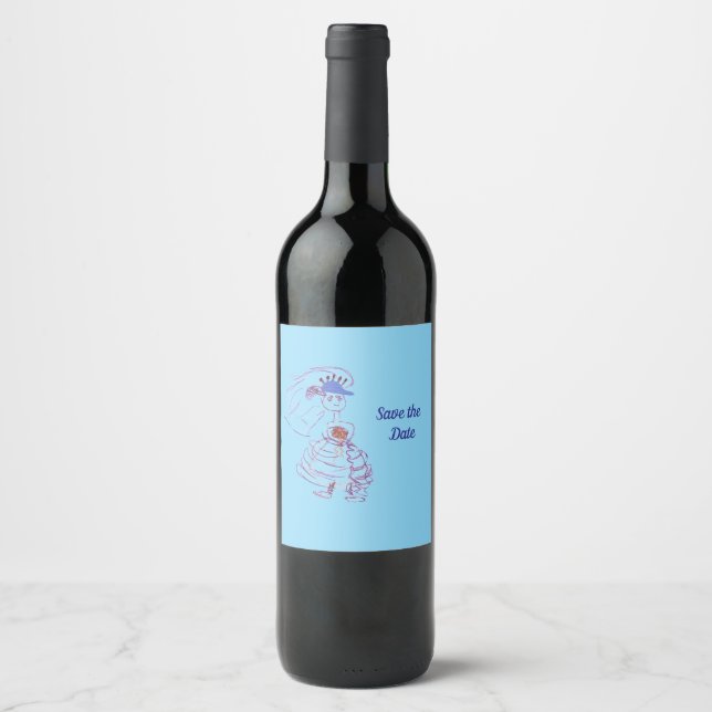 Baseball Fan Bride Wine Label (Front)
