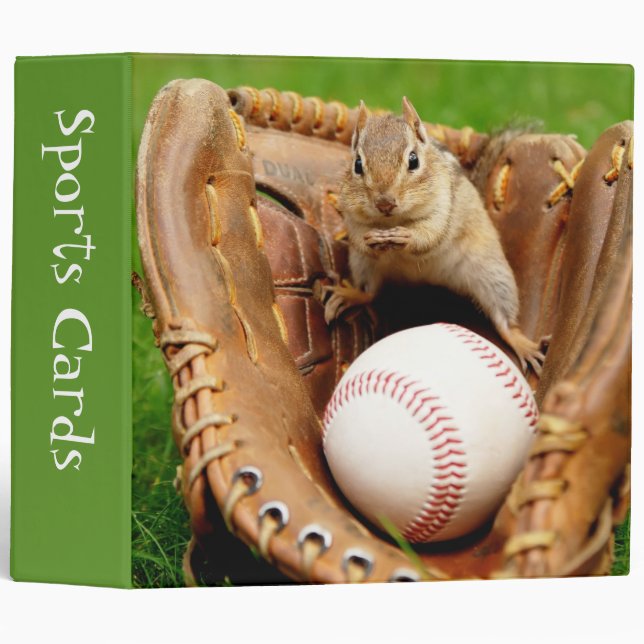 Baseball Fan Chipmunk 2" Sports Cards Binder (Front/Spine)