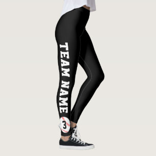 Baseball Fan Custom Team Name and Player Number Leggings