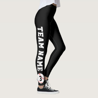 Baseball Fan Custom Team Name and Player Number Leggings
