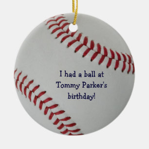Baseball Fan-tastic_autograph-style party favour Ceramic Ornament
