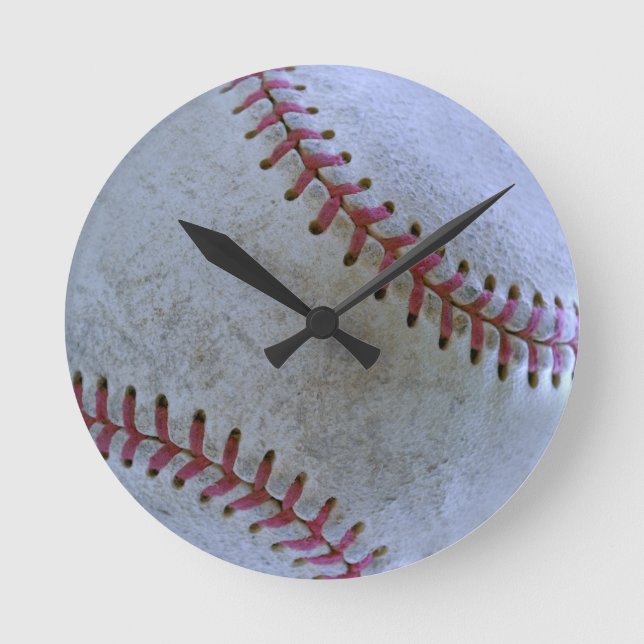 Baseball Fan-tastic_battered ball Round Clock (Front)