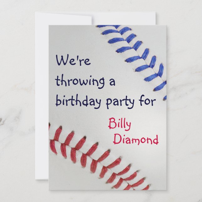 Baseball Fan-tastic_Color Laces_All-American Party Invitation (Front)