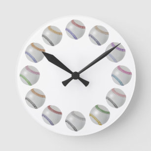 Baseball Fan-tastic_color laces_circle of balls Round Clock