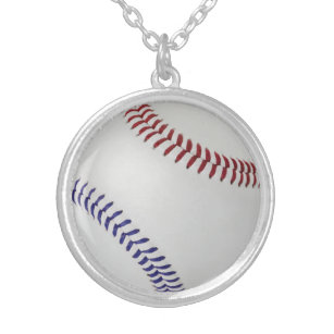 Baseball Fan-tastic_Color Laces_nb_dr Silver Plated Necklace