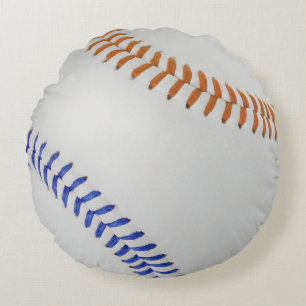 Baseball Fan-tastic_Color Laces_og_bl_team spirit Round Pillow