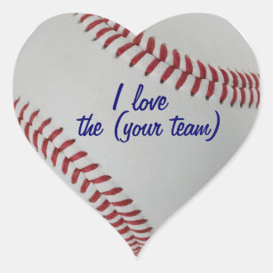 Baseball Fan-tastic pitch perfect I Love My Team Heart Sticker