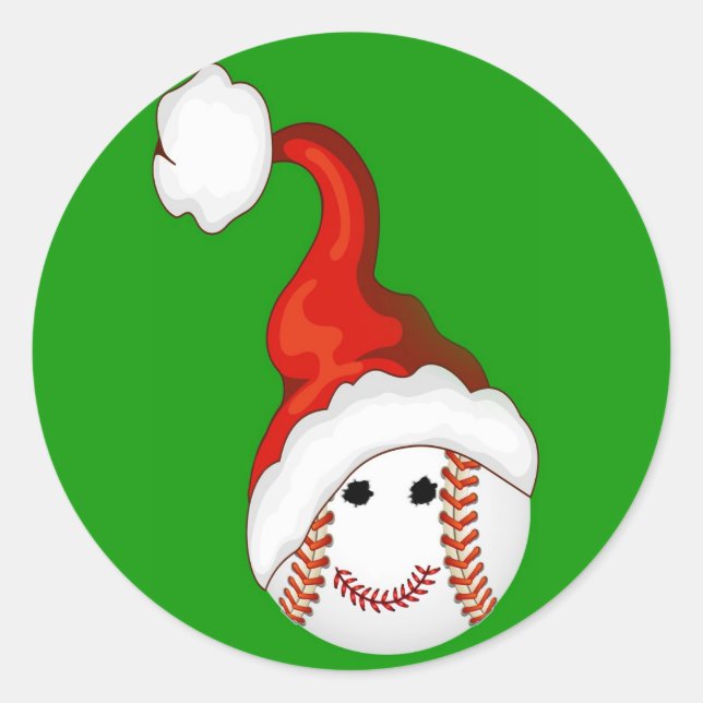 Baseball fans Christmas Classic Round Sticker (Front)