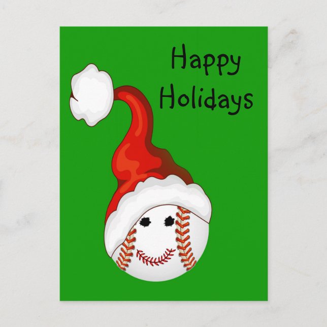Baseball fans Christmas Holiday Postcard (Front)