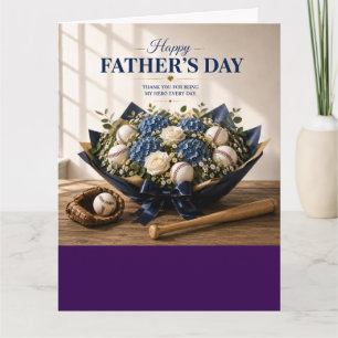 Baseball Father’s Day Card with Bat and Ball 