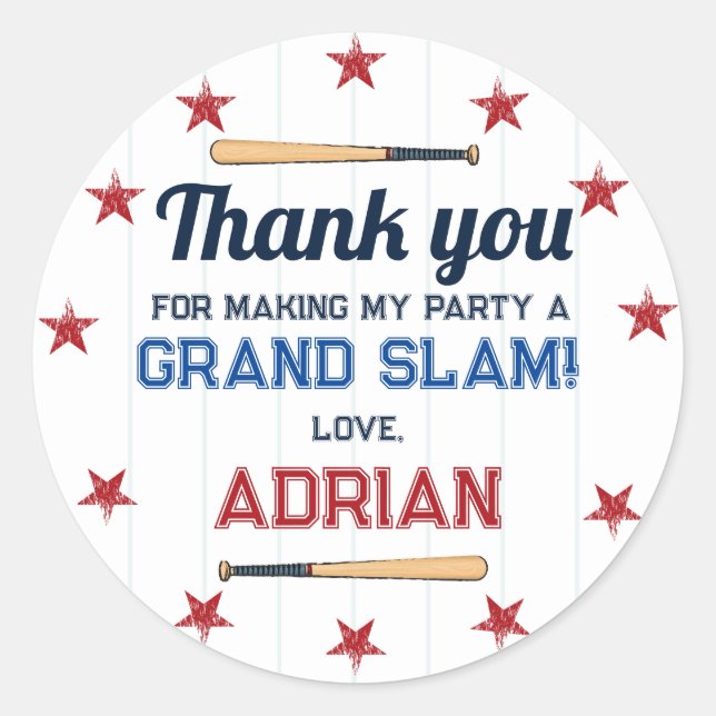 Baseball Favour First Birthday Watercolor Classic Round Sticker (Front)