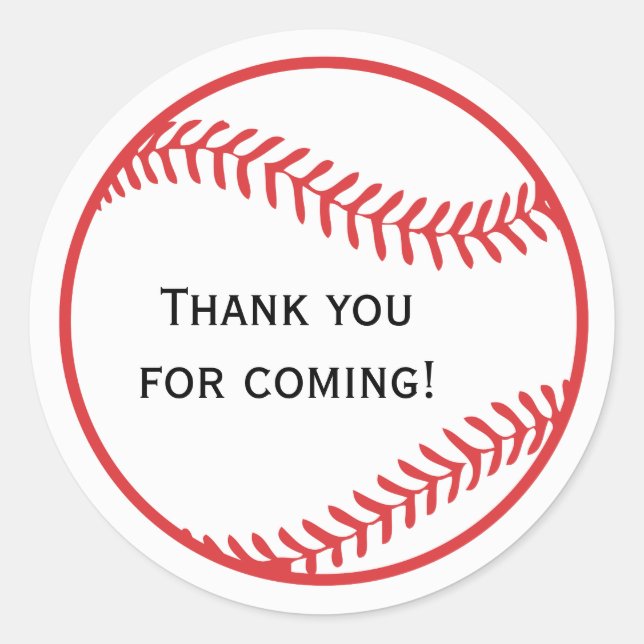 Baseball Favour Sticker (Front)